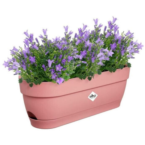 Pot De Fleurs Rond LOFT URBAN - Plastique - Percé - Réservoir - Avec roulettes - Ø50 - Rose poudré