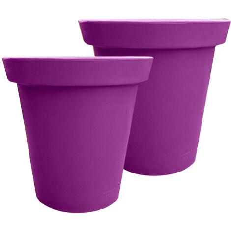 Pot de fleurs rond xxl delight 200l - lot de 2 - plast'up rotomoulage