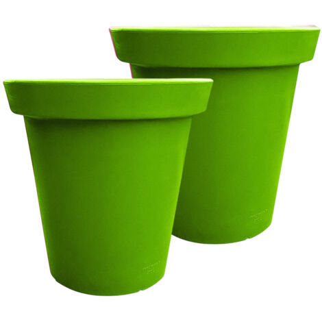 Pot de fleurs rond xxl delight 200l - lot de 2 - plast'up rotomoulage