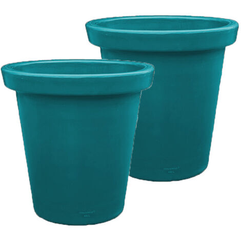 Pot de fleurs rond xxl delight 420l- lot de 2 - plast'up rotomoulage