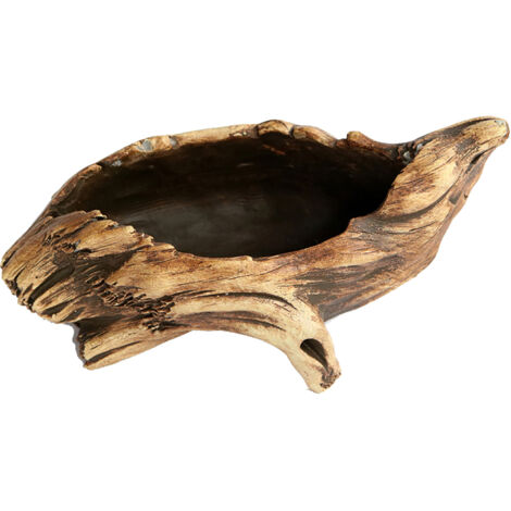 Pot de Fleurs Stump Rustique - Pot Design Stump en Ciment - Support Intérieur Jardin Minimaliste (12x10x8.5cm)