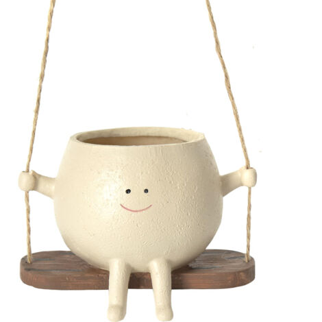 Pot de fleurs suspendu à motif de personnes souriantes, un nouveau produit transfrontalier créatif pour jardin ou rebord de fenêtre. Décoration pour plantes en pot. Pot de fleurs suspendu.