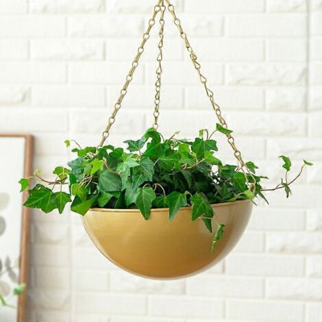 Pot de fleurs suspendu en fer forgé, panier suspendu, support à fleurs, pot suspendu en radis vert, crochet pour pot d'orchidée, bassin en fer