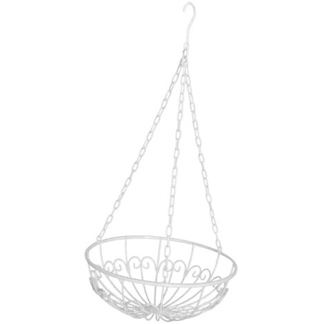Pot de fleurs suspendu en imitation rotin avec motif en L