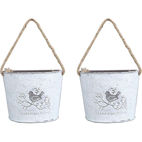 Pot de fleurs suspendu en métal, suspension murale décorative, panier suspendu vintage, à suspendre à l'intérieur