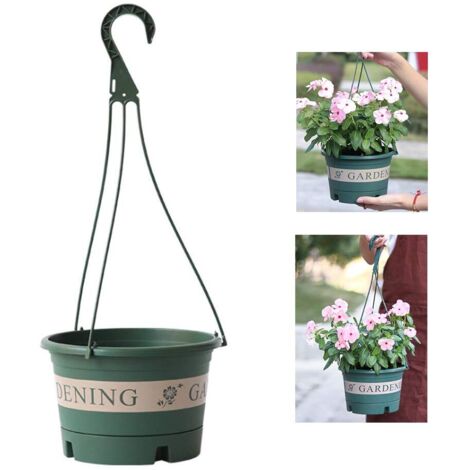 Pot de Fleurs Suspendu en Plastique, Panier à Arrosage Automatique pour Plantes à Fleurs avec Crochet pour Décoration de Jardin à la Maison (569)