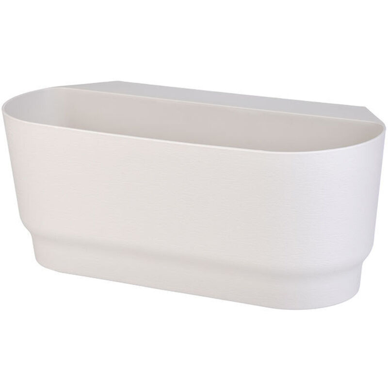Pot de fleurs suspendu pour clôture de balcon en plastique blanc, grand, adapté à la décoration de jardin extérieur, 1 pièce