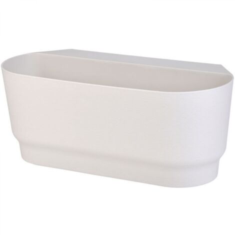 Pot de fleurs suspendu pour clôture de balcon en plastique blanc, grand, adapté à la décoration de jardin extérieur, 1 pièce