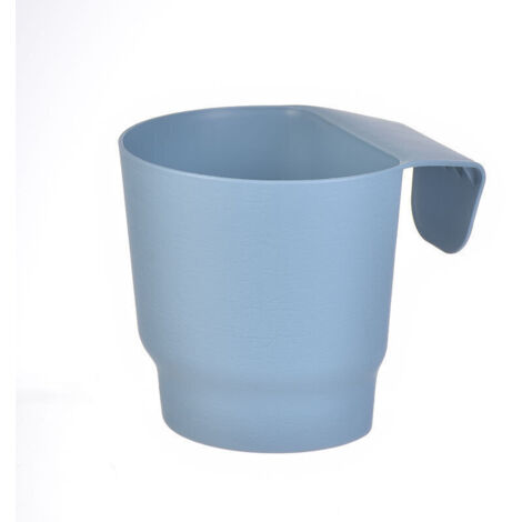 Pot de fleurs suspendu pour clôture de balcon, petit pot de fleurs en plastique bleu, adapté à la décoration de jardin extérieur, 1 pièce