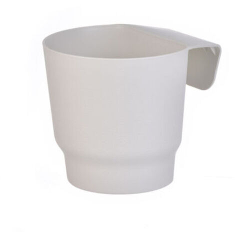 Pot de fleurs suspendu pour clôture de balcon, petit pot en plastique blanc, adapté à la décoration de jardin extérieur, 1 pièce