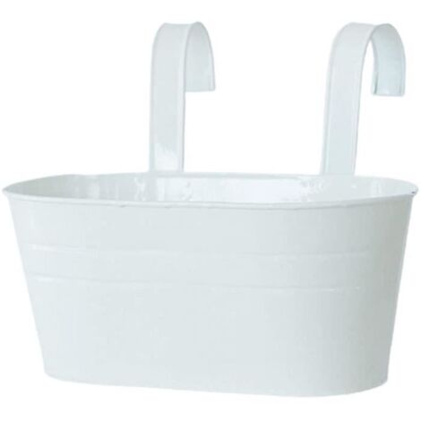 Pot de fleurs suspendu pour la maison, le jardin ou le mur extérieur, avec double crochet amovible en métal ovale pour plantes, réfé