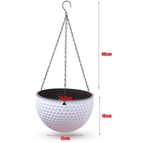 Pot de Fleurs Suspendu Suspensione Chaîne Décorative Polypropylène Résine Environnemental Antidérapant Matériel: Plastique Dimensions: 25.516cm