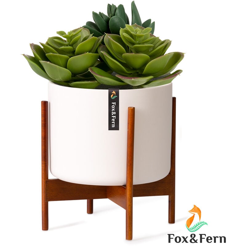 Fox&fern - Pot de fleurs Thorn avec support Style années 50 2 tailles - Blanc