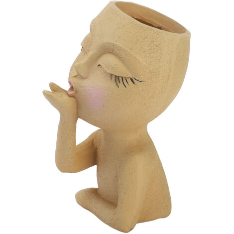 Pot de Fleurs Visage en Résine pour Jardin - Décoration Extérieure Créative
