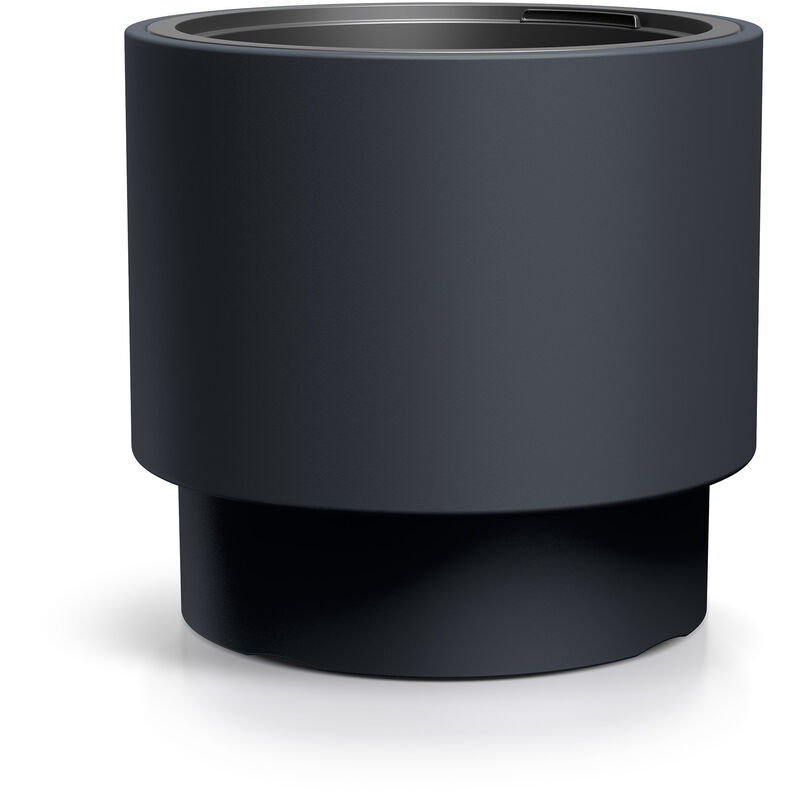 Pot de fleurs xl en plastique rond avec pied - 47 x 44 cm - bac à fleurs design en anthracite avec insert pour plantes - bac à fleurs Cache-pot pour