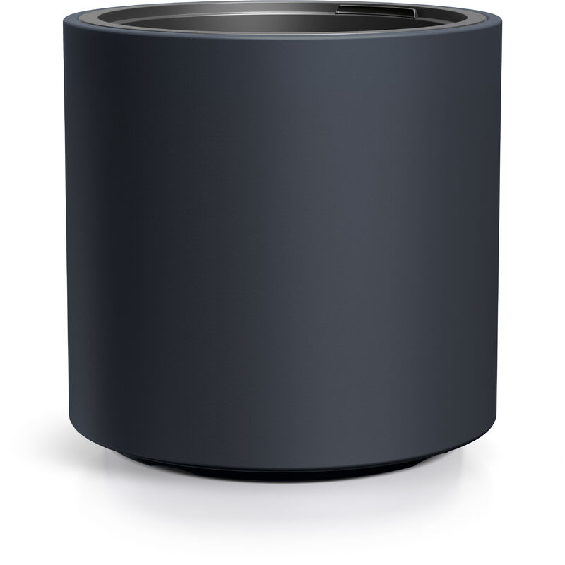 Pot de fleurs xl en plastique rond, forme droite - 47 x 44 cm - bac à fleurs design en anthracite avec insert pour plantes - bac à fleurs Cache-pot