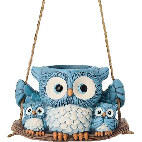 Pot de Hibou - Vase à s Suspendu - Vase en Résine de Chouette avec Drainage