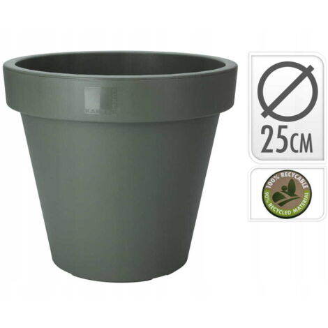 Pot de jardin décoratif rond vert 25 x 22 cm