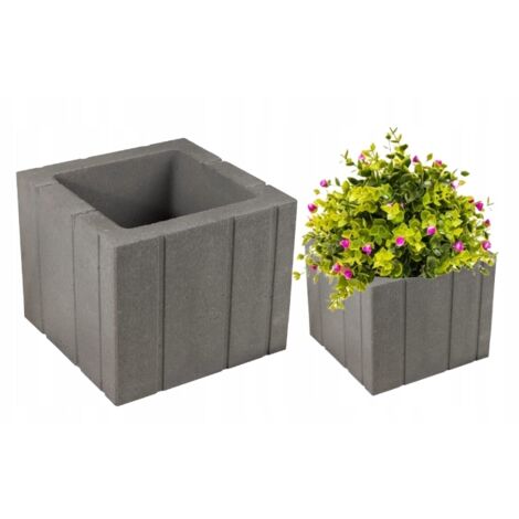 Pot de jardin en béton graphite Tigela 40 x 40 x 33 cm
