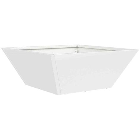 Pot de jardin，Jardinière en forme de bol Blanc 40 x 40 x 15 cm Acier CFW62860