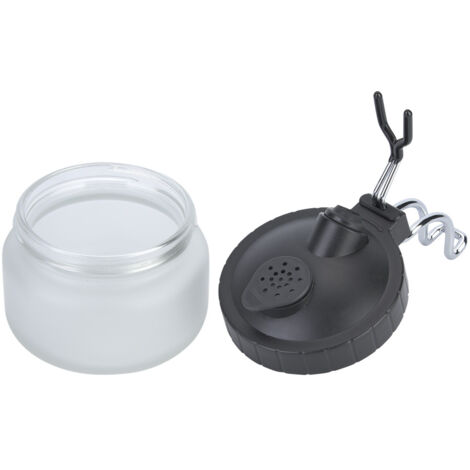 Pot de Nettoyage pour Aérographe - 3 Récipients en Verre, Acier et Plastique pour Nettoyer la Peinture
