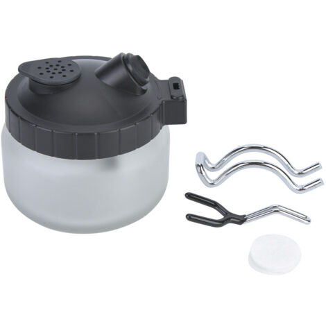 Pot de Nettoyage pour Aérographe en Verre, Acier et Plastique - Récipient pour Peinture (Pot Mat)