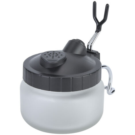 Pot de Nettoyage pour Aérographe en Verre, Acier et Plastique - Récipient pour Peinture (Pot Mat)