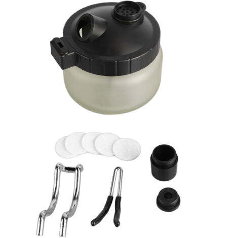 Pot de Nettoyage Universel pour Aérographe, Bocal en Verre avec Support pour Pinceau à Vernis à Ongles