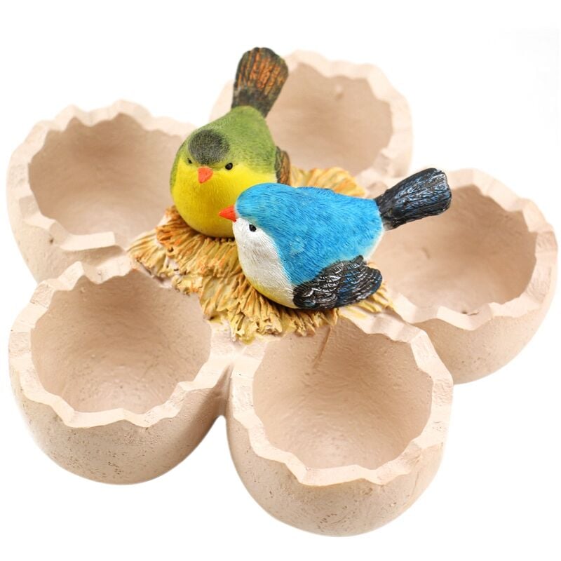 Tlily - Pot De Oiseau Avec Des Oeufs Figurines Artisanat En Resine Plante Hydroponique De Jardin Ornements Decoration De Accessoires Cadeaux
