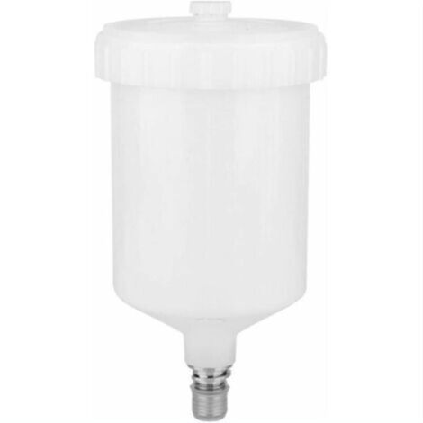 Pot de Pistolet de Pulvérisation de Peinture, 600Ml Gobelet de Peinture à Gravité D'Air en Plastique de Connecteur de Filetage Outils Pneumatiques pour Pistolets de Pulvérisation de Automobile