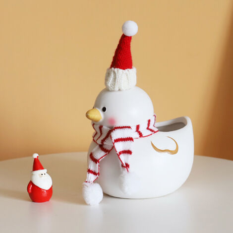 Pot de Plante Céramique Animaux Pot Mini Cactus Succulentes avec Trou Drainage Blanc Décor Maison Bureau Cadeau