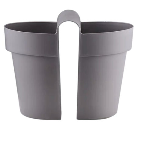 Pot de plante suspension pour balcon Pot de fleurs succulentes en résine avec trou de drainage Noir anthracite 33 x 22.5cm