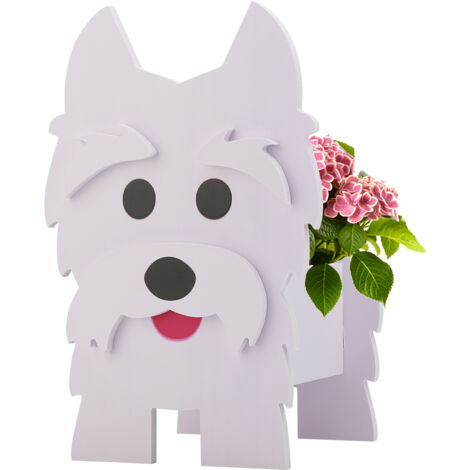 [Pot de Plantes Décoratif] - Pot Jardinière en PVC en Forme de Chien Westie, Capacité de Charge Élevée, Design Démontable - 24 x 17 cm / Multicolore - 1 Pièce