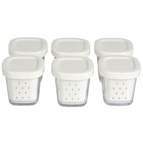 Coffret de 6 pots yaourt verre avec couvercle et égouttoir (XF100101,  XF100501) Yaourtière SEB, TEFAL