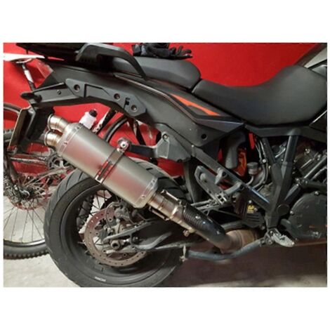 Pot d'échappement double sortie 51 mm pour moto - Noir