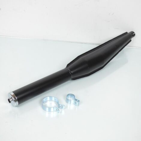 Pot d'échappement noir long 68cm Ø28mm adaptable pour mobylette
