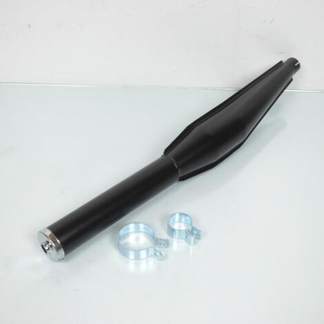 Pot d'échappement noir long 68cm Ø32mm adaptable pour mobylette