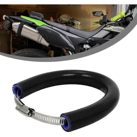 Pot d'échappement universel pour moto (90-145 mm) avec anneau de protection réglable, compatible avec les motos tout-terrain, motocross et supermoto de plus de 250 cm³, noir.