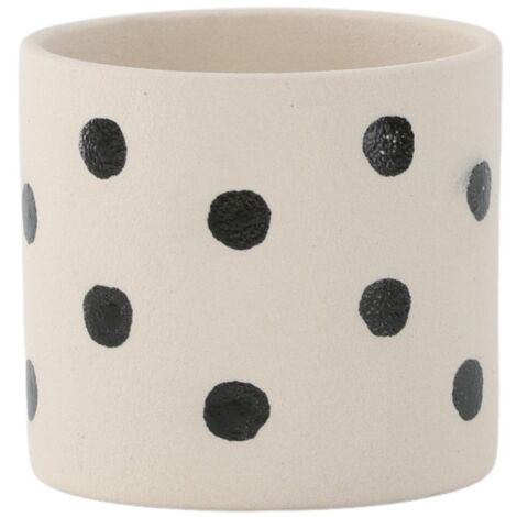 Pot Déco en Céramique "Sane" 11cm Blanc & Noir