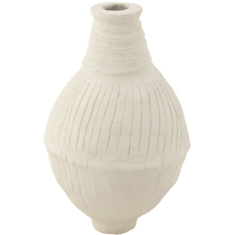 Pot Déco en Papier Mâché "Laxmi" 85cm Blanc