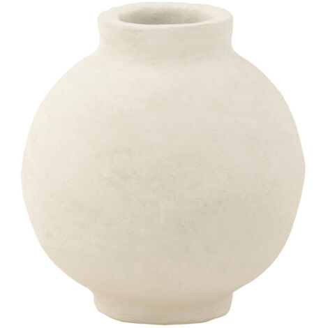 Pot Déco en Papier Mâché "Sphère" 30cm Blanc