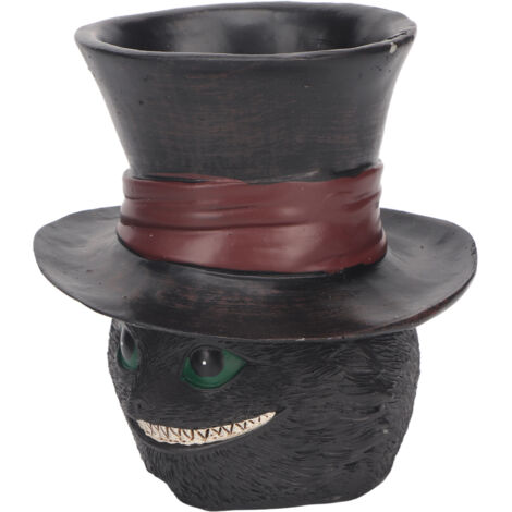 Pot Décoratif Chat Cactus en Résine avec Trou de Drainage - 9x9.5x10.5cm pour Bureau ou Décoration d'Intérieur
