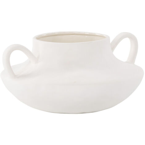 Pot Design en Céramique "Holda" 31cm Blanc Cassé