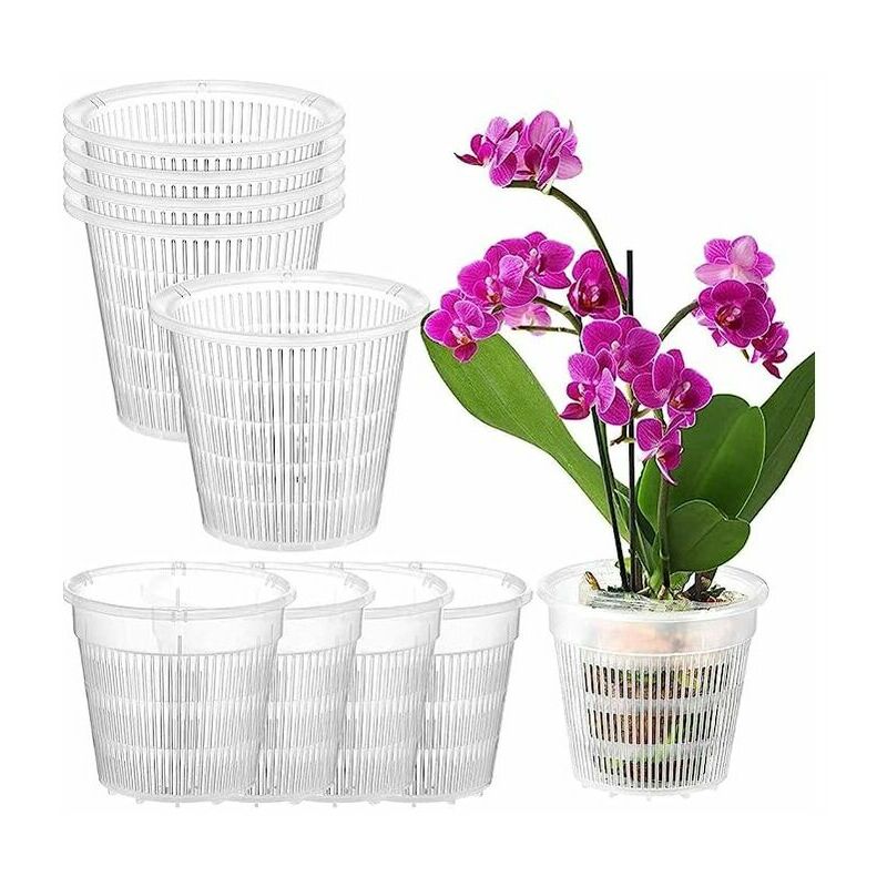 Pot d'orchidée Transparente Pottes de Plante en Plastique Transparent Trous d'orchidée à Fente d'orchidée
