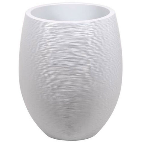 Pot Egg Graphit haut - Blanc cérusé - 50x60cm 53L - EDA Plastiques - Intérieur et extérieur