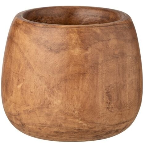 Pot en bois de paulownia brun 22x22x27cm