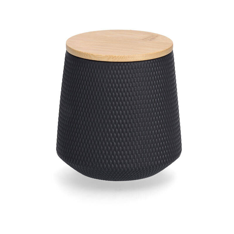 Zeller - Pot en céramique avec couvercle en bambou, 580 ml