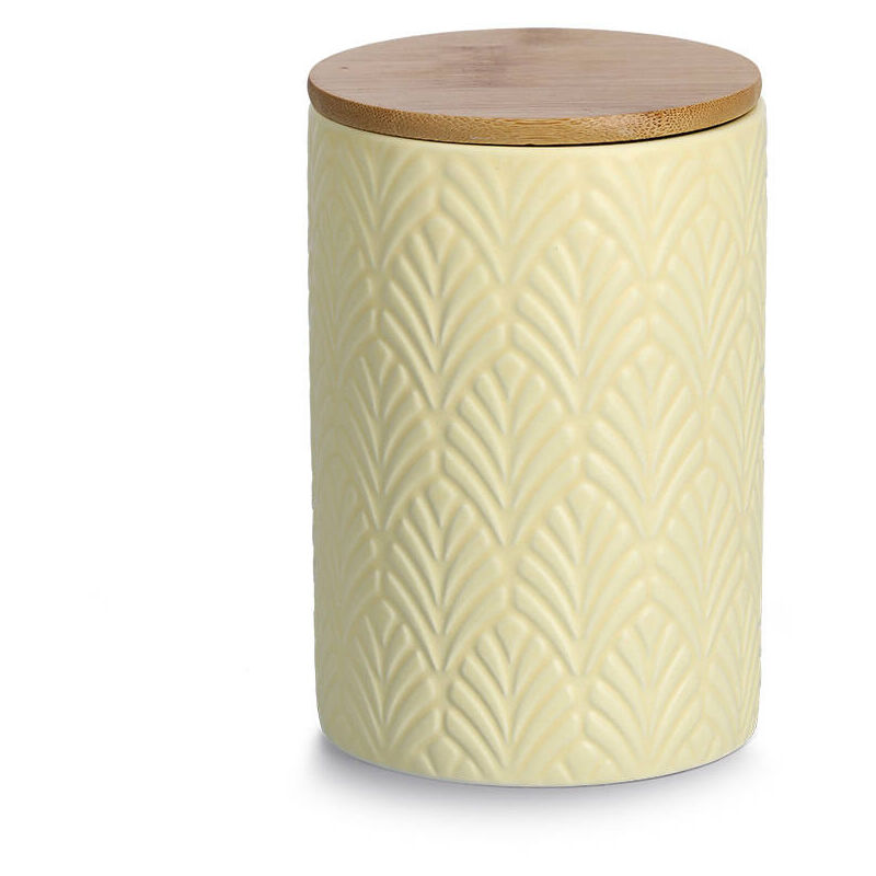 Zeller - Pot en céramique avec couvercle en bambou, 720 ml