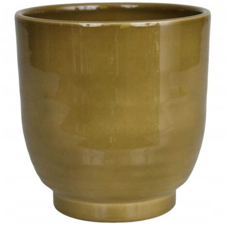 Pot en céramique sur pied décoratif en pistachier, 13,5 cm, bleu azur