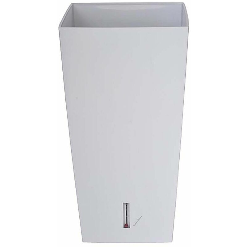 Pot en plastique carré avec réserve d'eau 52 cm Eva Blanc